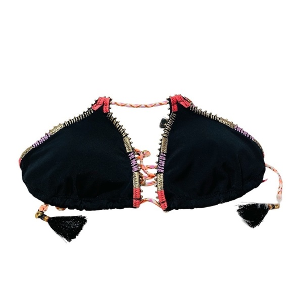 Victoria's Secret Other - Victoria's Secret Women's Black Embellished Bikini Top